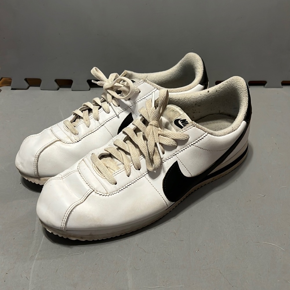 Nike Cortez running shoes, white, mens size 12